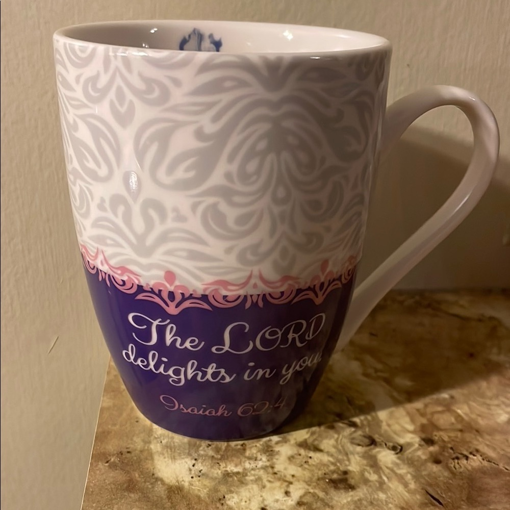 Inspirational Purple and White Mug
